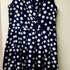 Never worn - Blue polka dot dress size 14